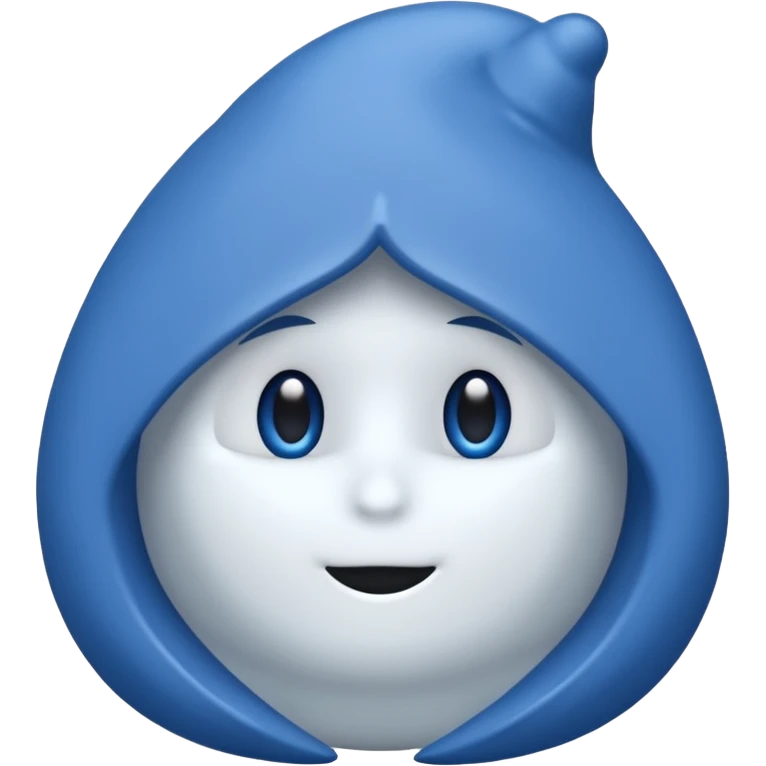 Weißes  Hakerl in gezacktem blauen  Kreis  emoji