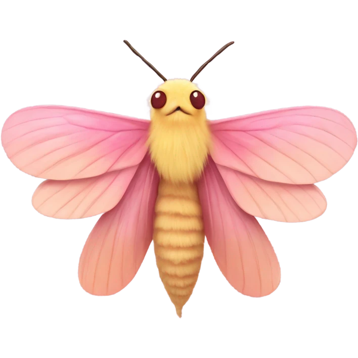 Fluffy pretty Rosy maple moth emoji