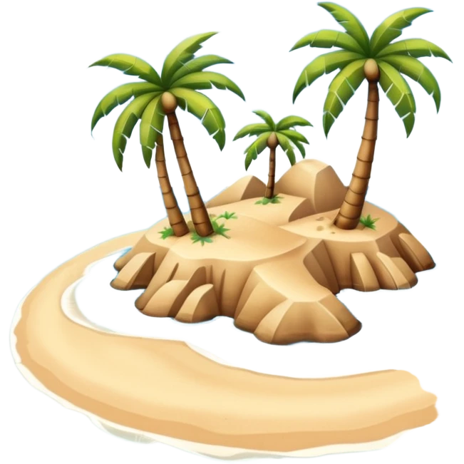 emoji of desert island in the middle of the blue sea emoji
