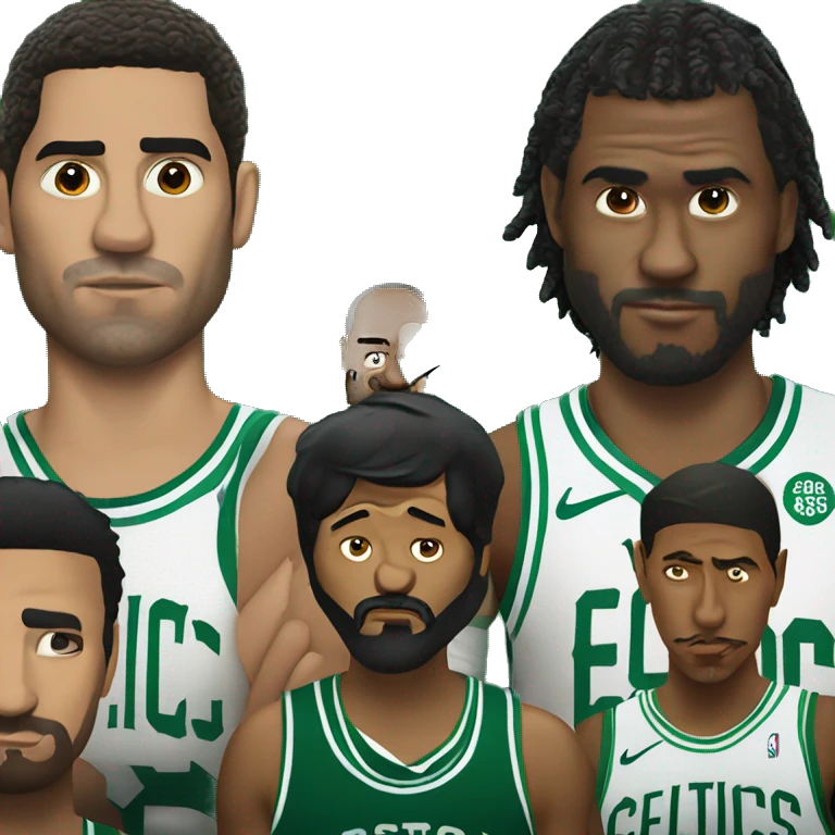 5 boston celtics and one mexican guy all very sad emoji