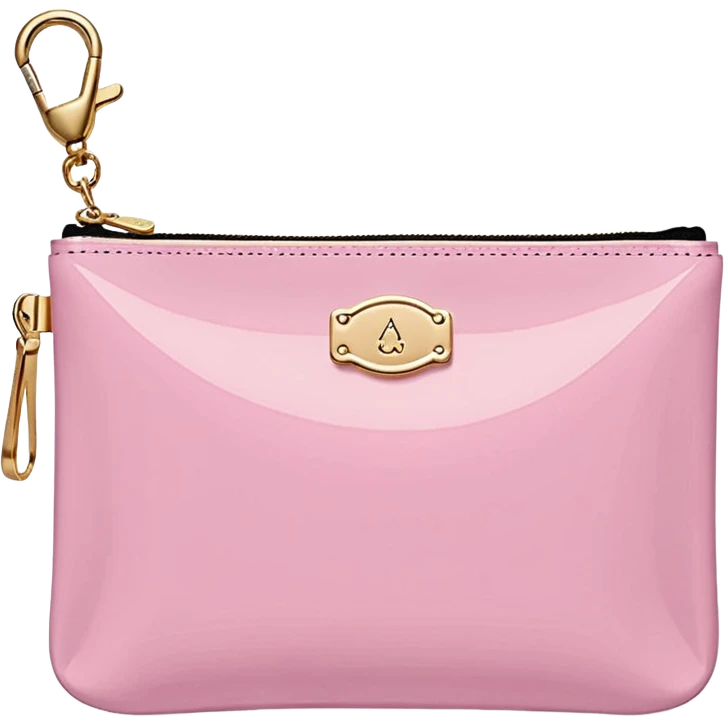 pink stoney clover lane rectangle pouch with shiny gold zipper and a circle zipper puller = pouch should be solid emoji