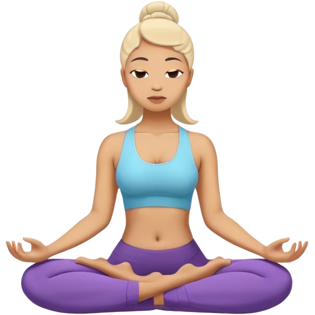 Light skin woman doing yoga meditation emoji