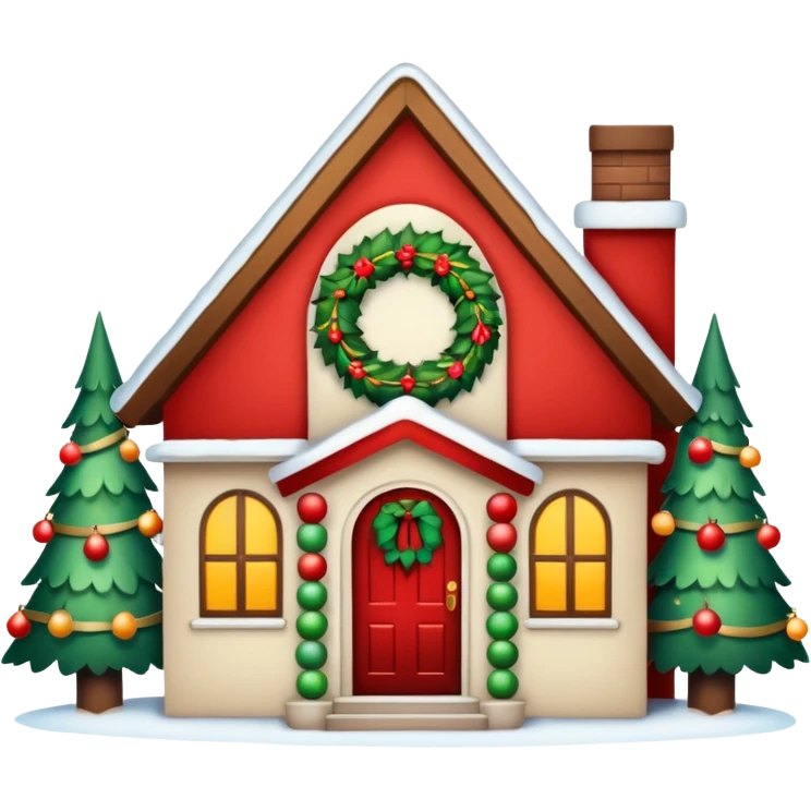 house decorated for christmas emoji