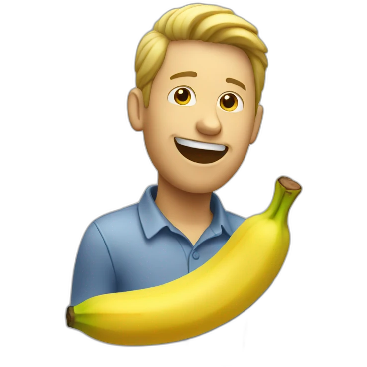 man eating banana emoji