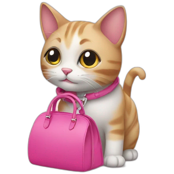 cat with pink bag emoji