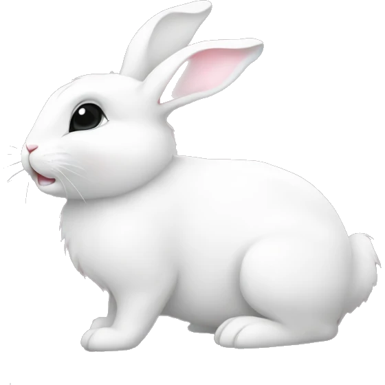 cute white bunny holding light pink peonies emoji