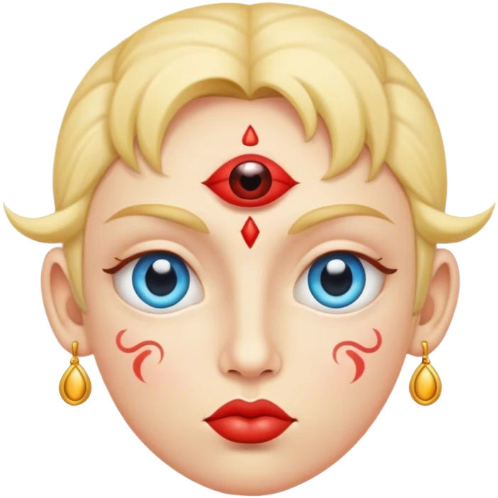 Kissy face with a third eye emoji