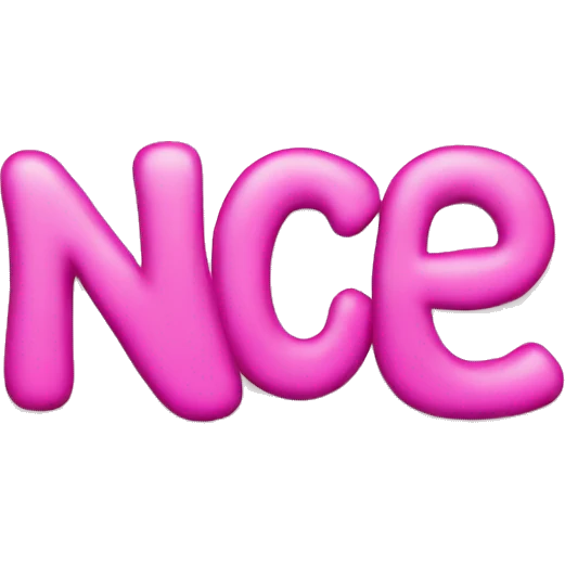 The word nice in pink letters emoji