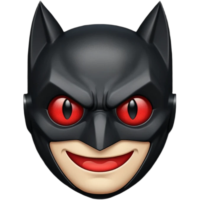 A batman emoji with red eyes and it should look realistic  emoji