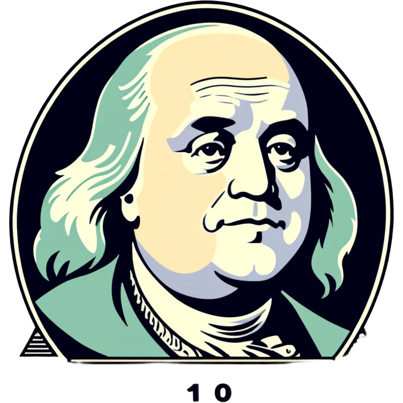 Hundred dollar bill but Benjamin Franklin is frowning on the bill and is sad emoji