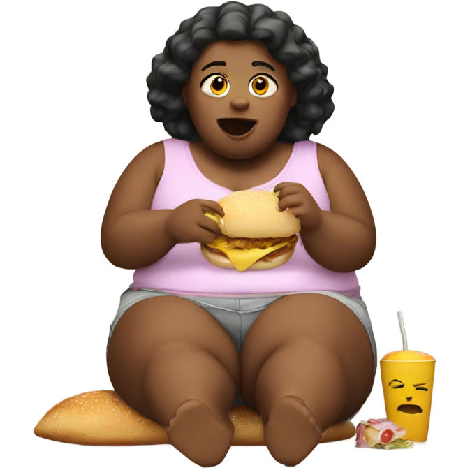 fat girl eating emoji