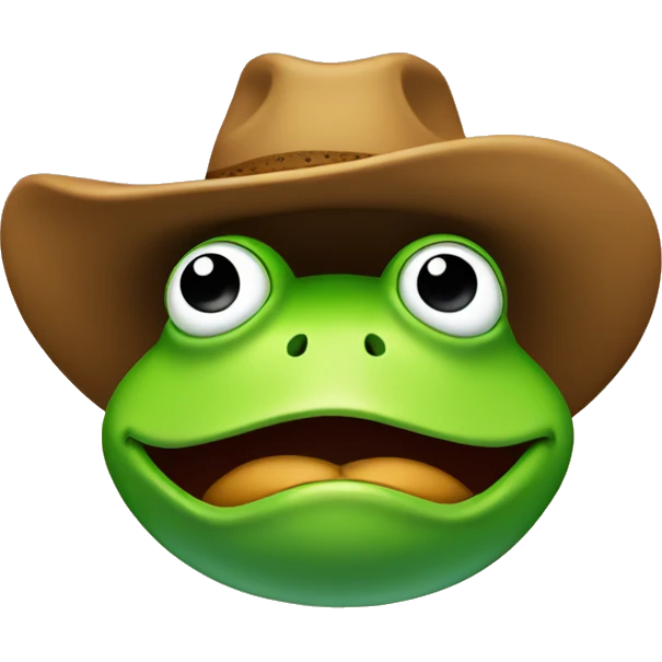 Frog wearing cowboy hat emoji