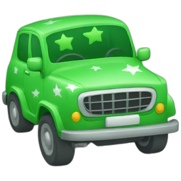 Car with green stars emoji