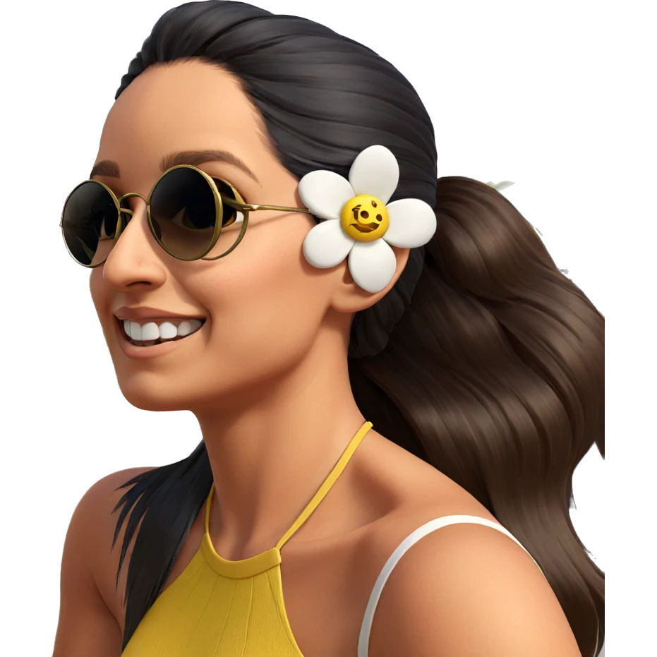 girl with flower in hair emoji