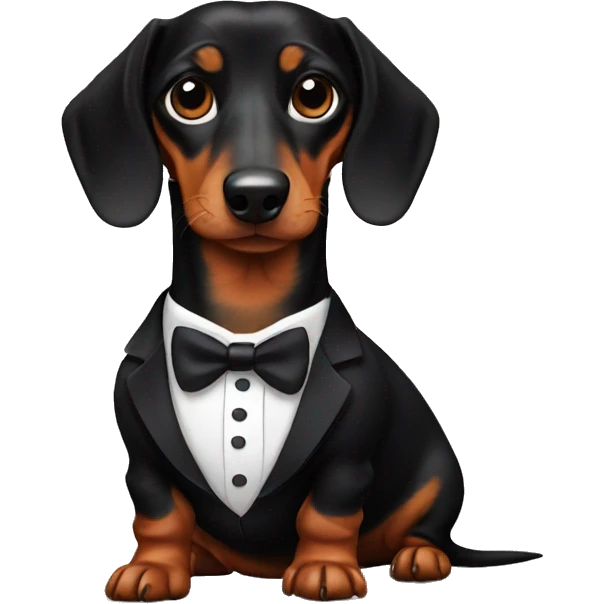 Dachshund in a tuxedo  emoji