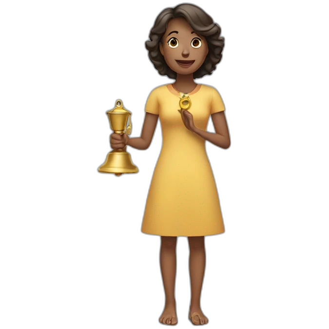 woman with bell in her hands emoji