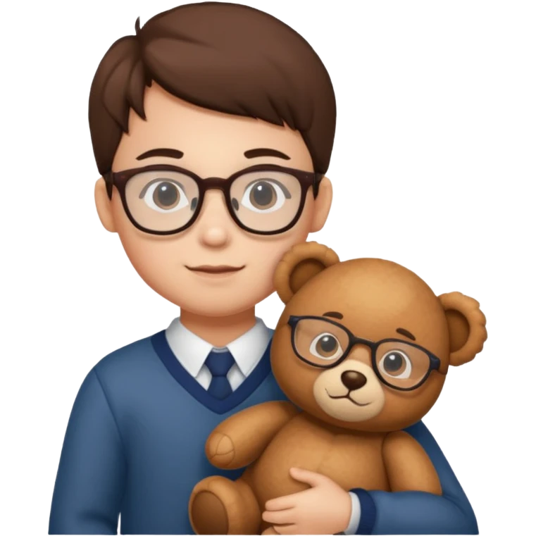 kid wearing glass with teddy bear  emoji