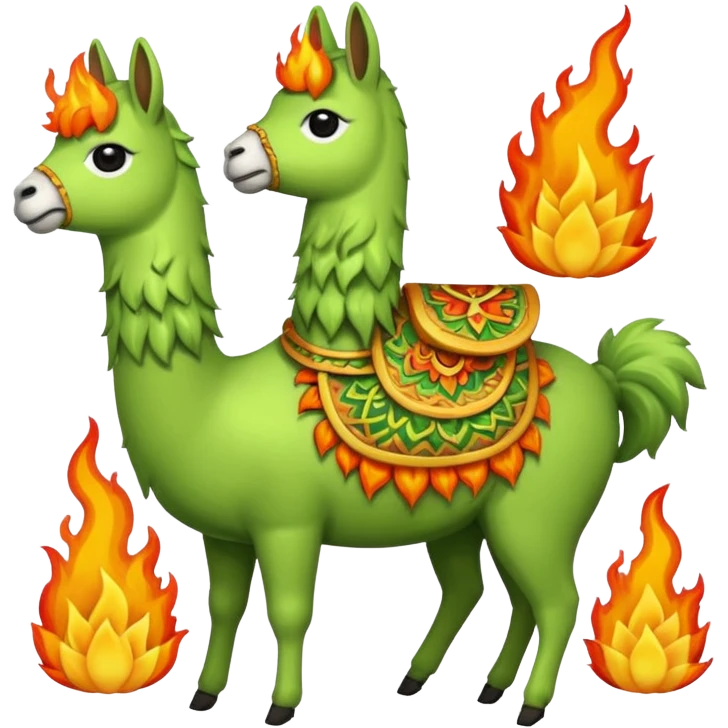 Encendedor verde con fuego emoji