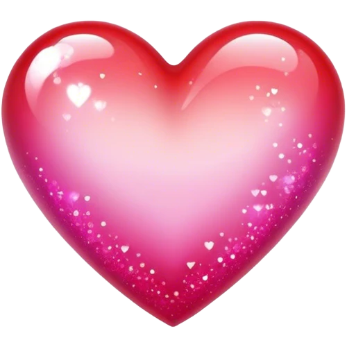 Glossy ombré  heart with sparkles emoji