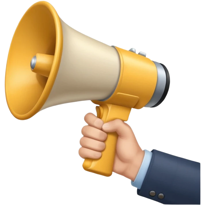 megaphone with a male hand emoji