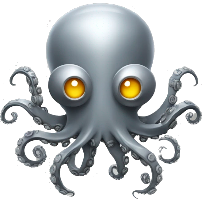 Gray metal octopus robot  emoji