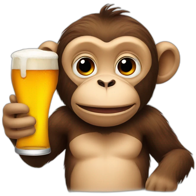 Monkey with beer emoji