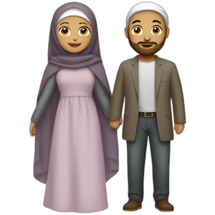 Man and woman with hijab couple emoji
