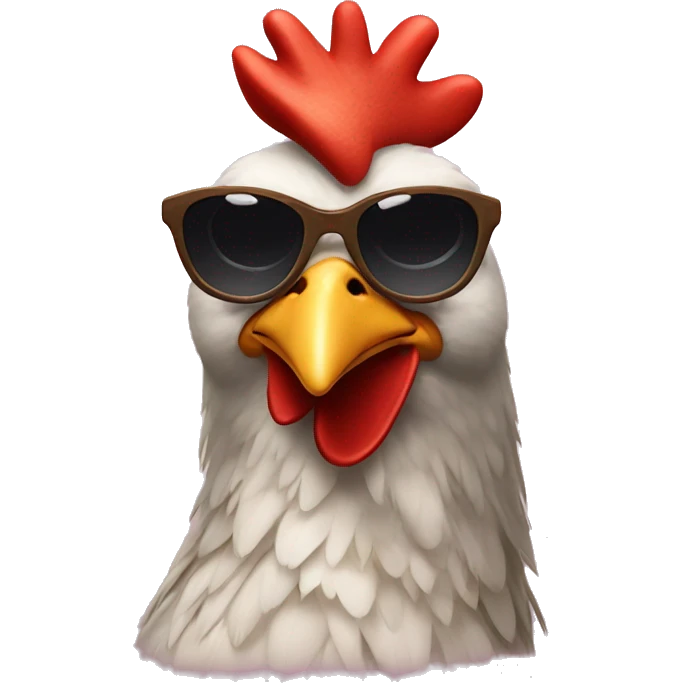 Chicken with crocs and sunglasses emoji