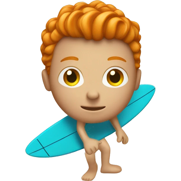 ginger surfer on the board  emoji