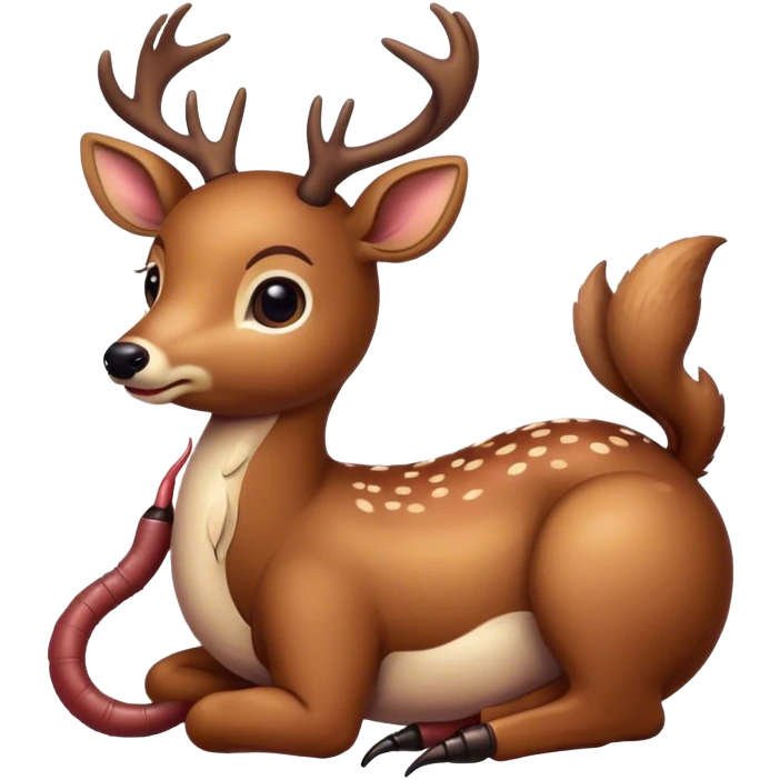 a deer with an earthworm on its back emoji