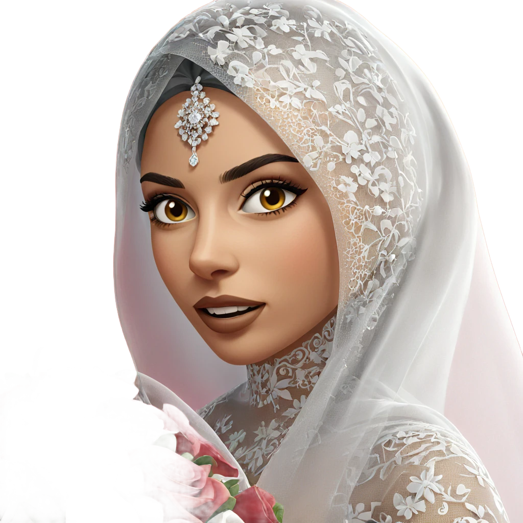 bride with bouquet and veil emoji