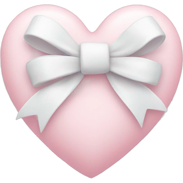 Pastel pink heart with white bow emoji