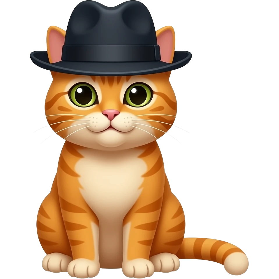 gangster Orange Cat in Hat front facing emoji