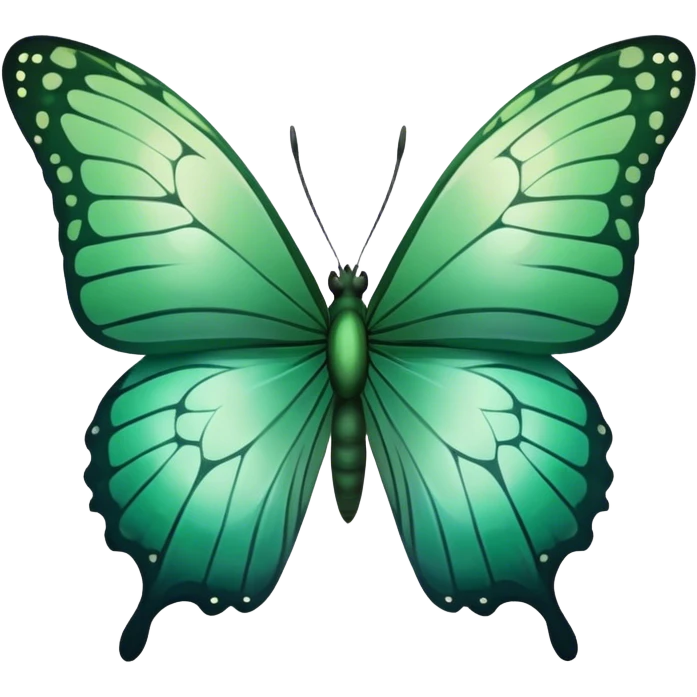 Sage and dark green ombre butterfly emoji