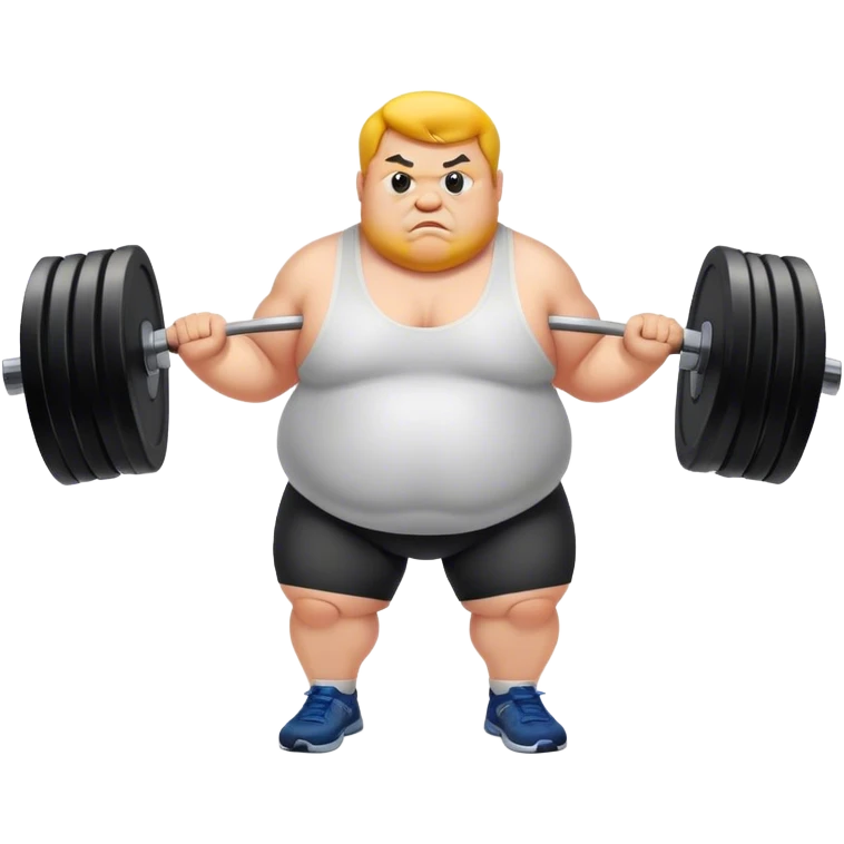 fat guy lift weight emoji