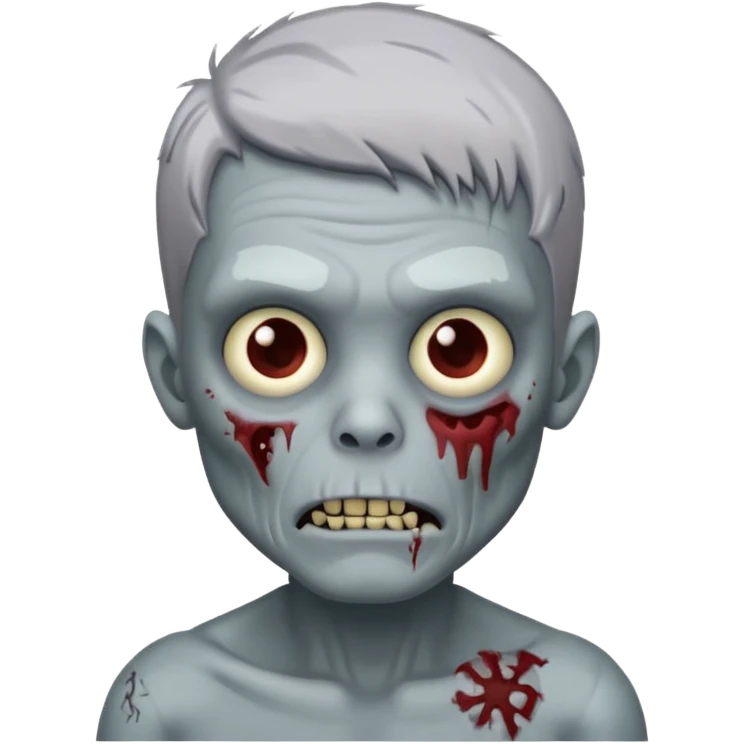 zombie boy with gray hair emoji