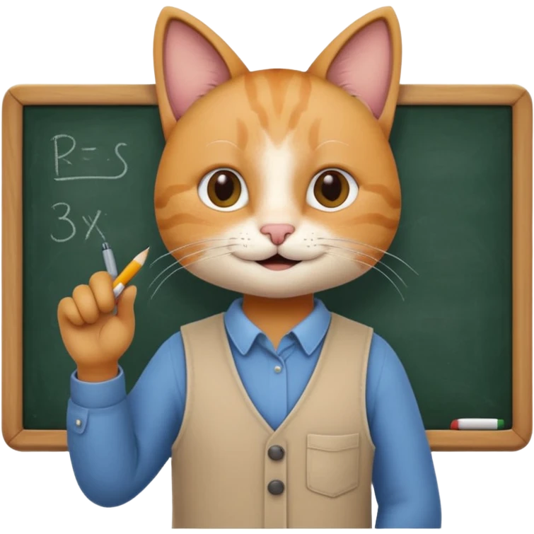 cat researcher writing on a chalkboard emoji emoji