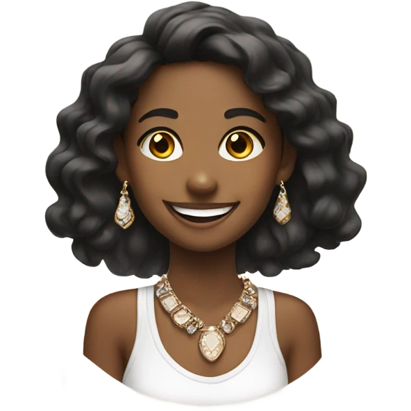 smiling girls with jewelry emoji