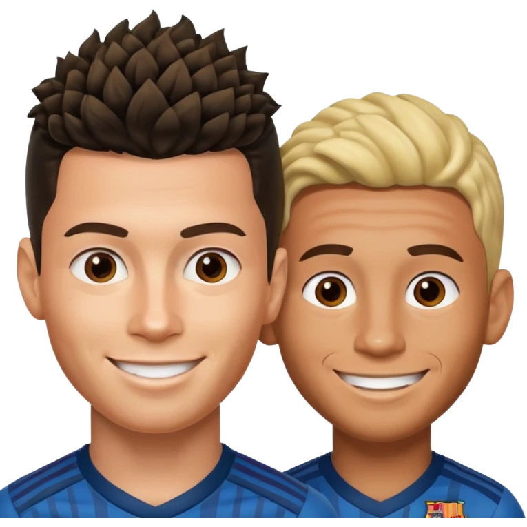 Prime noodle hair ronaldo and prime 2012 messi Smiling in one Photo and make it realistic  emoji