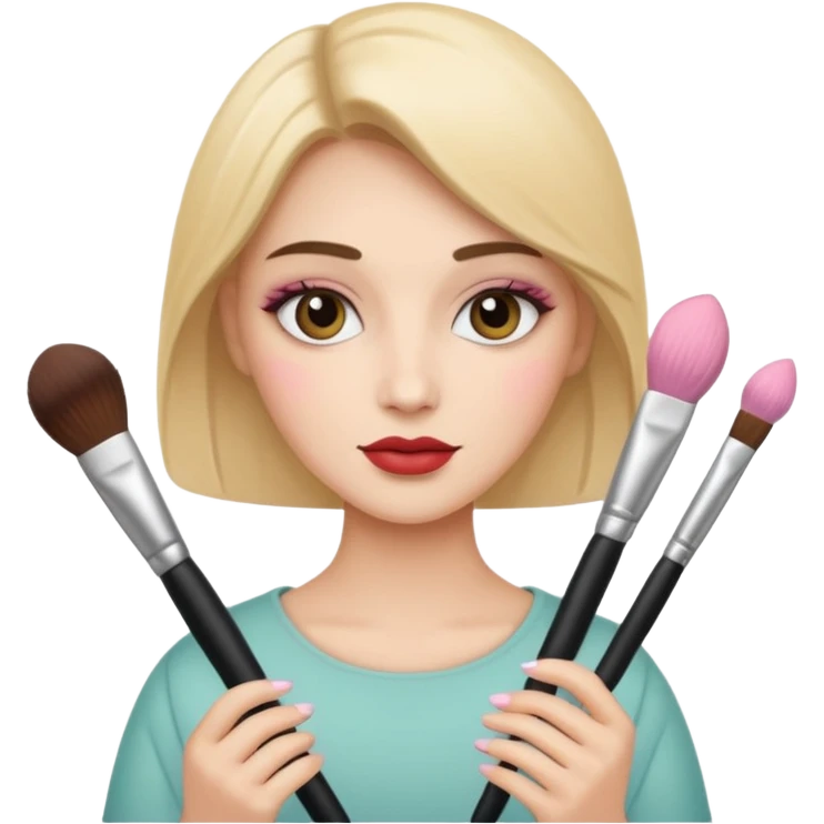 Holding make up brushes emoji