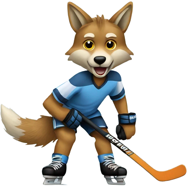 coyote playing hockey emoji