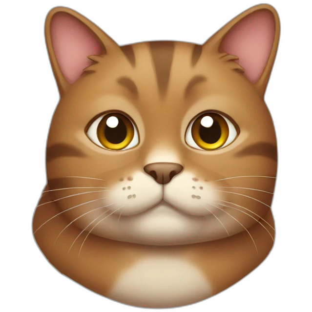 Fat brown cat emoji