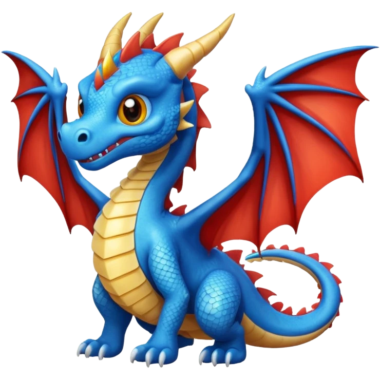 Sky dragon colour in blue and looks cute , have wings  emoji