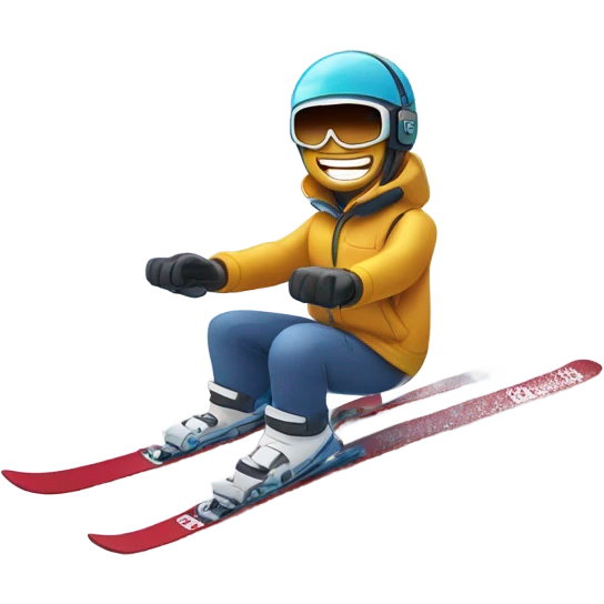 737 on snow skis going down a mountain emoji
