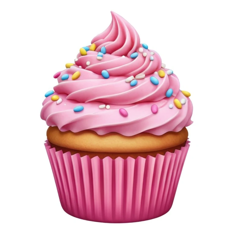 Cupcake with pink icing emoji