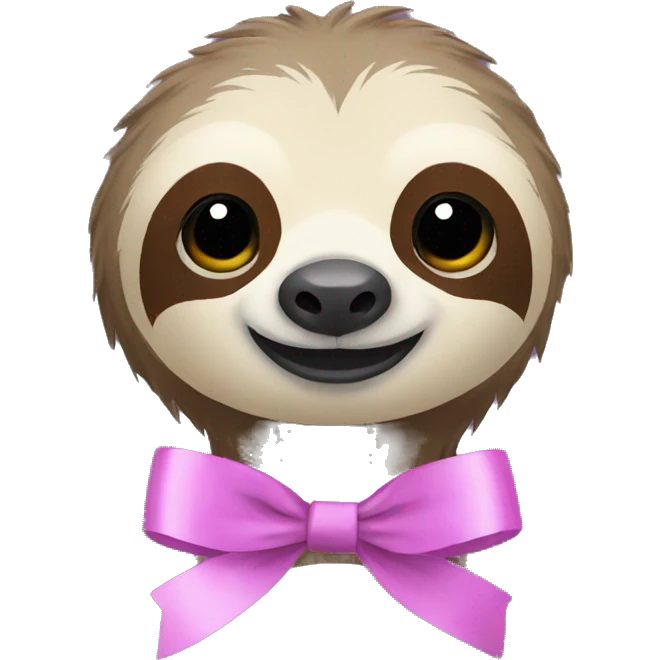 A sloth wearing a ribbon emoji