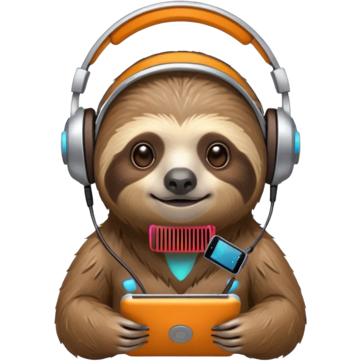sloth with futuristic gadgets emoji