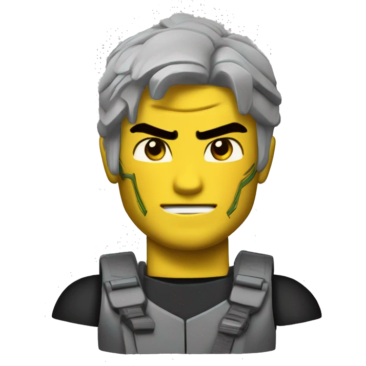 L'emoji pierre mais avec la tete de loyd dans le dessin animé Ninjago  emoji