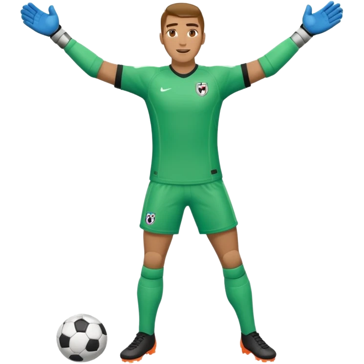 soccer goalkeeper full body and football boots arms out emoji