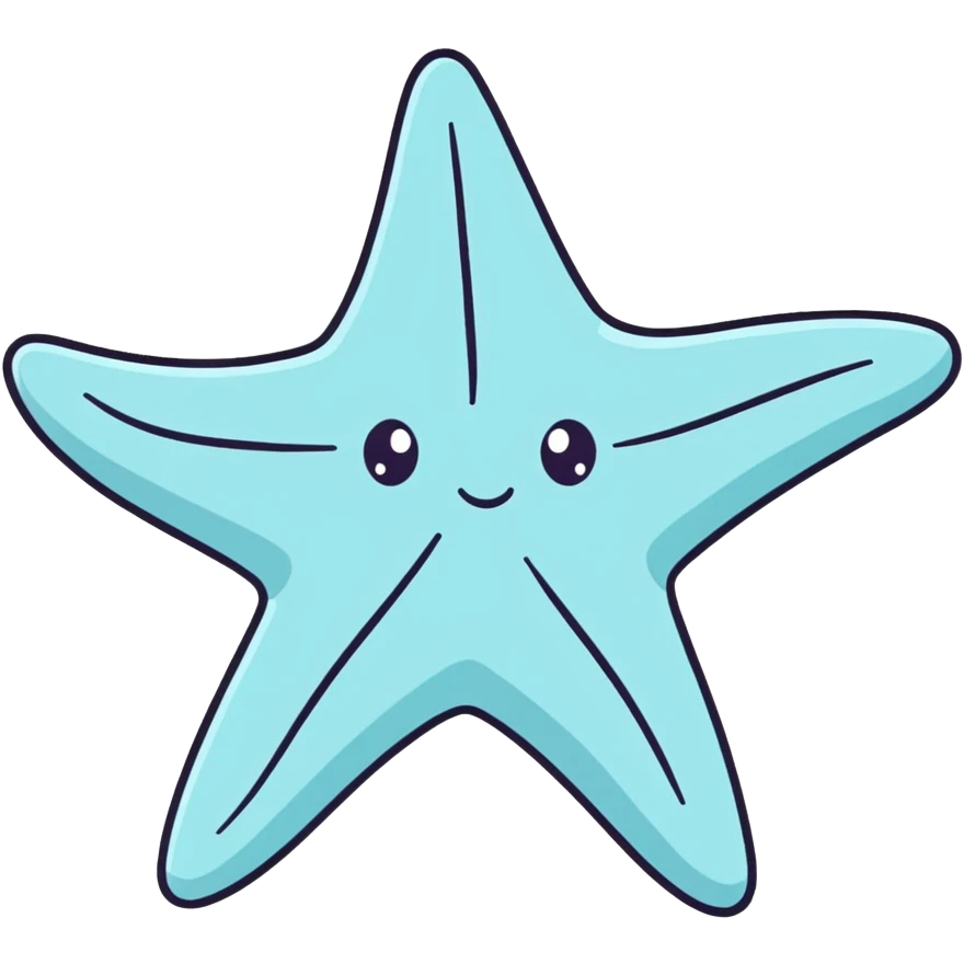 Pastel blue starfish emoji